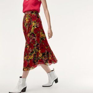 Aritzia Little Moon Peony Floral Midi Skirt